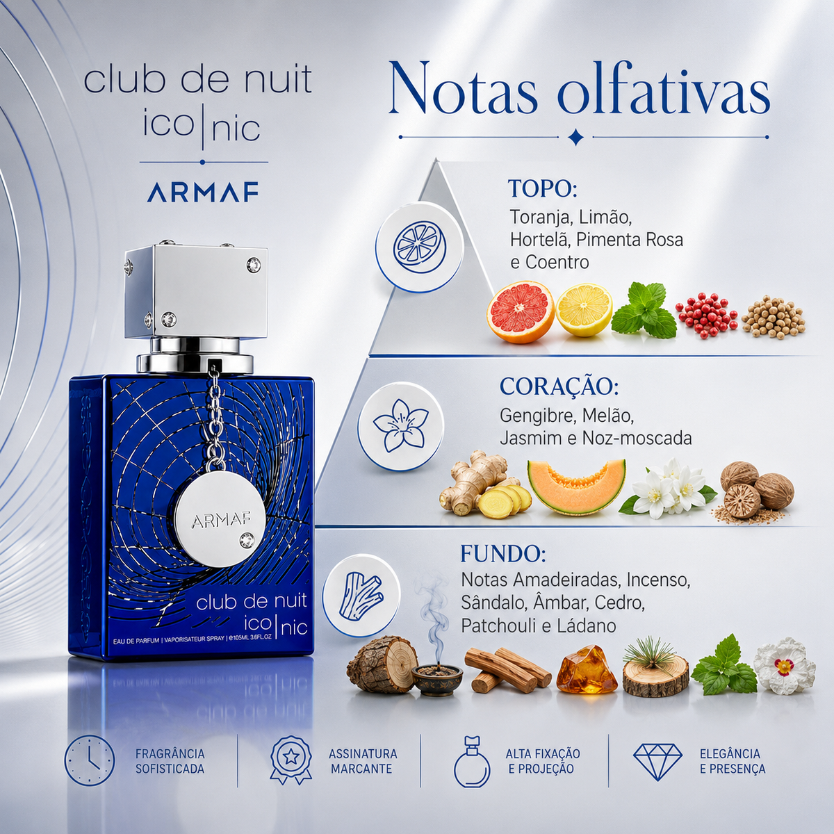 Club de Nuit Blue Iconic Armaf Masculino Eau de Parfum 105ML
