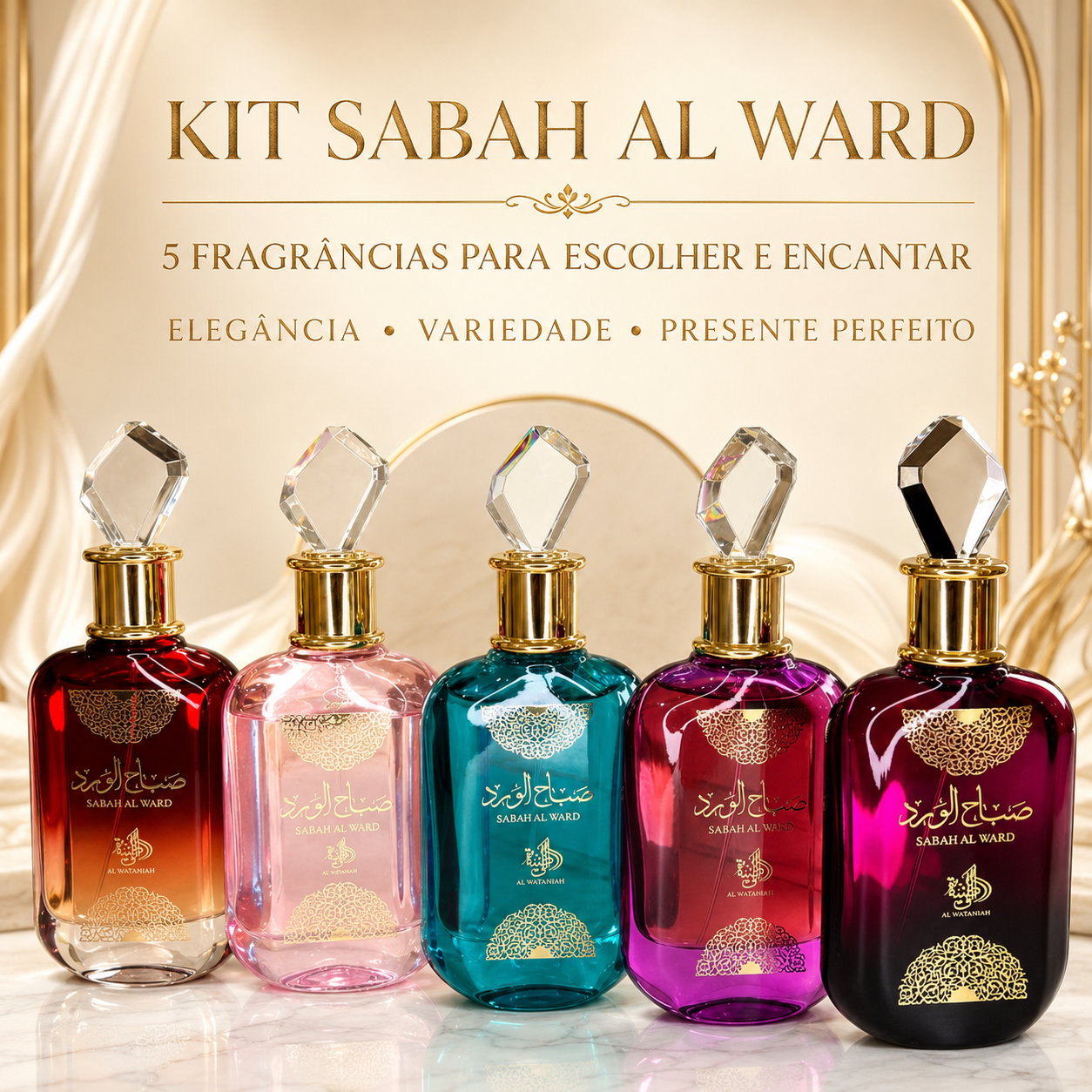 Kit Coleção Sabah Al Ward – Al Wataniah (5 perfumes 100ml)